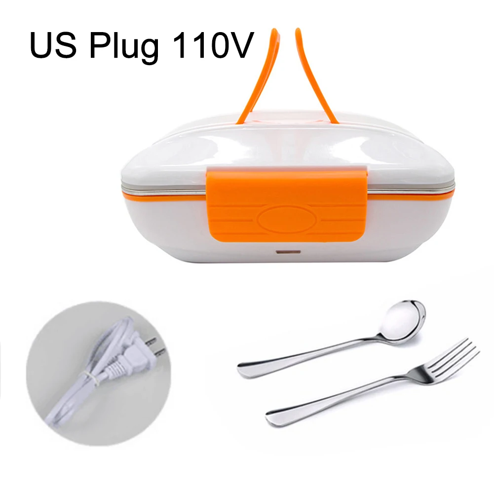 Orange US Plug Горячее предложение! 820 мл портативный Электрический нагревательный Ланч-бокс, пищевой подогреватель, контейнер для хранения Bento - Цвет: Orange US Plug