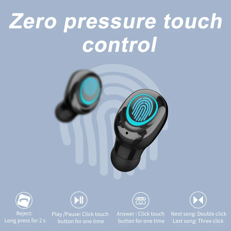 Lakukom беспроводные Bluetooth наушники новые S11Touch Control HiFi Sound Sports с зарядным чехлом 2200