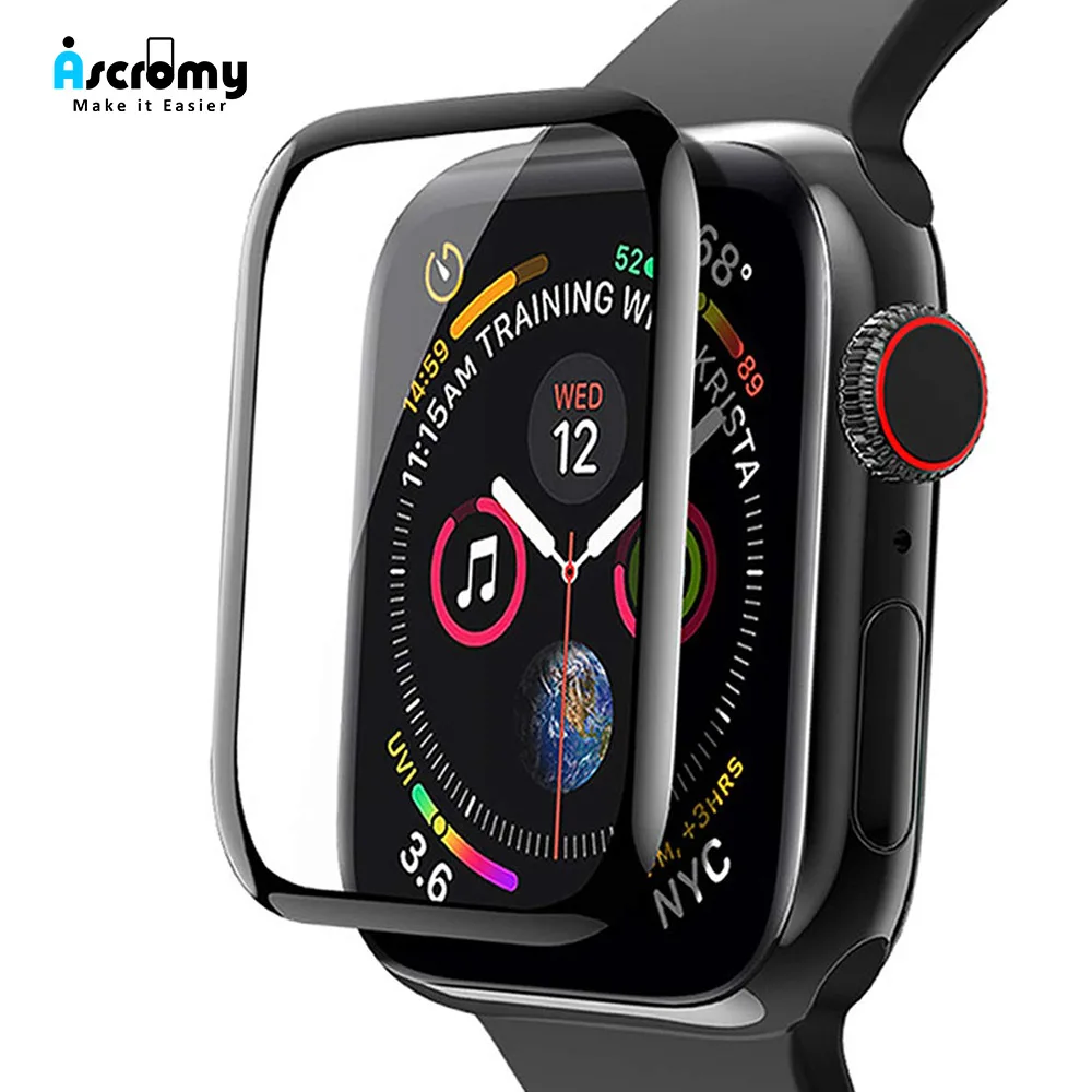 Для Apple Watch 40 мм 44 3D изогнутый край HD Закаленное стекло Защитная пленка против