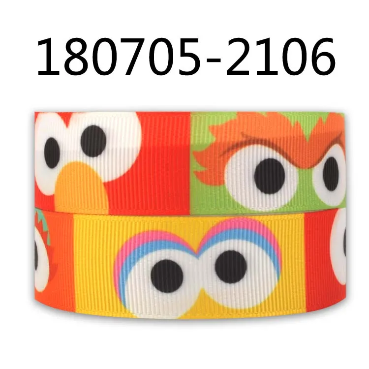 180705-2106 10 метров-разных размеров-Улица Сезам печатных Grosgrain ленты-мультфильм лента-Элмо и друзья - Цвет: 180705-2106