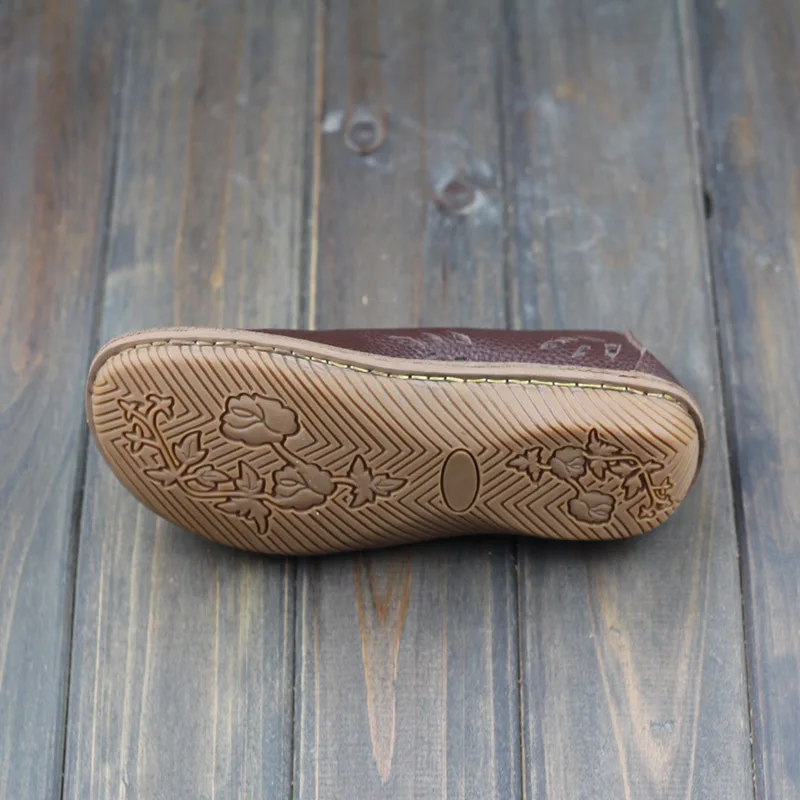 Туфли женские из натуральной кожи без застежки на плоской подошве дышащие с