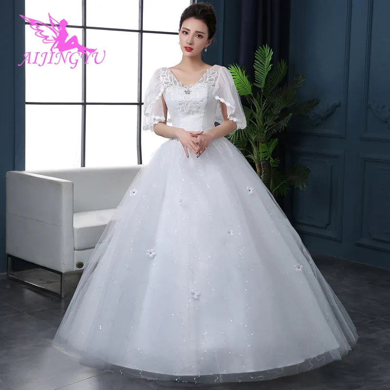 

AIJINGYU 2021 2020 custom made Customized new hot selling cheap ball gown lace up back formal bride dresses wedding dress FU216