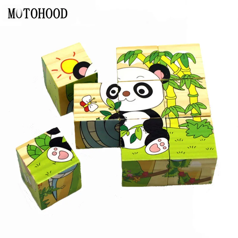 

MOTOHOOD 3D Animal Panda Baby Intelligence Toys Wooden Toys For Children Enlighten Block & Building Toys