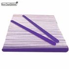 Пилка для ногтей деревянная с песочным напылением, пилки для серповидные наждачные, двухсторонние Толстая ручка для маникюра и педикюра, 100 шт.