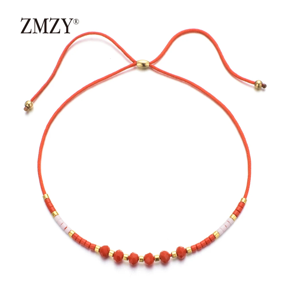ZMZY Bohemian Colorful Crystal Beads Bracelet Retro Adjustable Rope Ethnic Bracelets for Women Wholesale Lots Bulk Love Gift | Украшения и