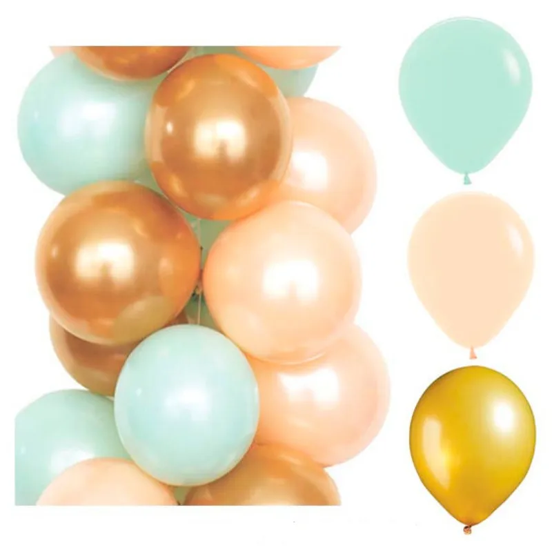 18pcs 18 шт. 12 дюймов 3,2 г персиковый мятный Синий Розовый Золотой латексные воздушные шары Беби Шауэр детский день рождения Единорог вечерние свадебные гелиевые воздушные шары Декор - Цвет: 18pcs