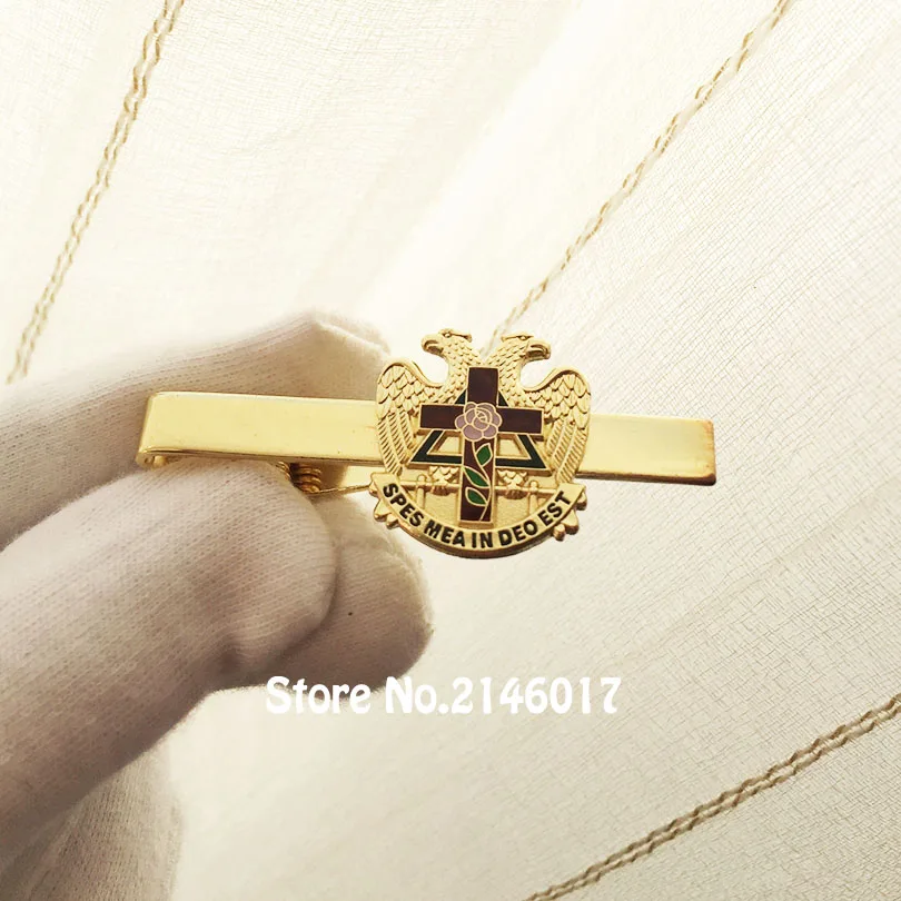 100pcs Custom Enamel Tie Bar Clips Masonic Masonry Freemason Gift Metal Craft Scottish Rite Rose Croix Cross 32 Degree | Дом и сад