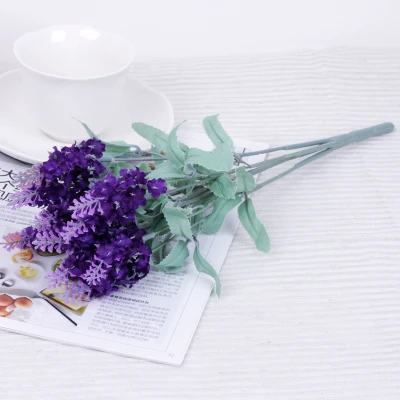 Бесплатная доставка 10 головок искусственный Шелковый Цветочный Букет Лаванды