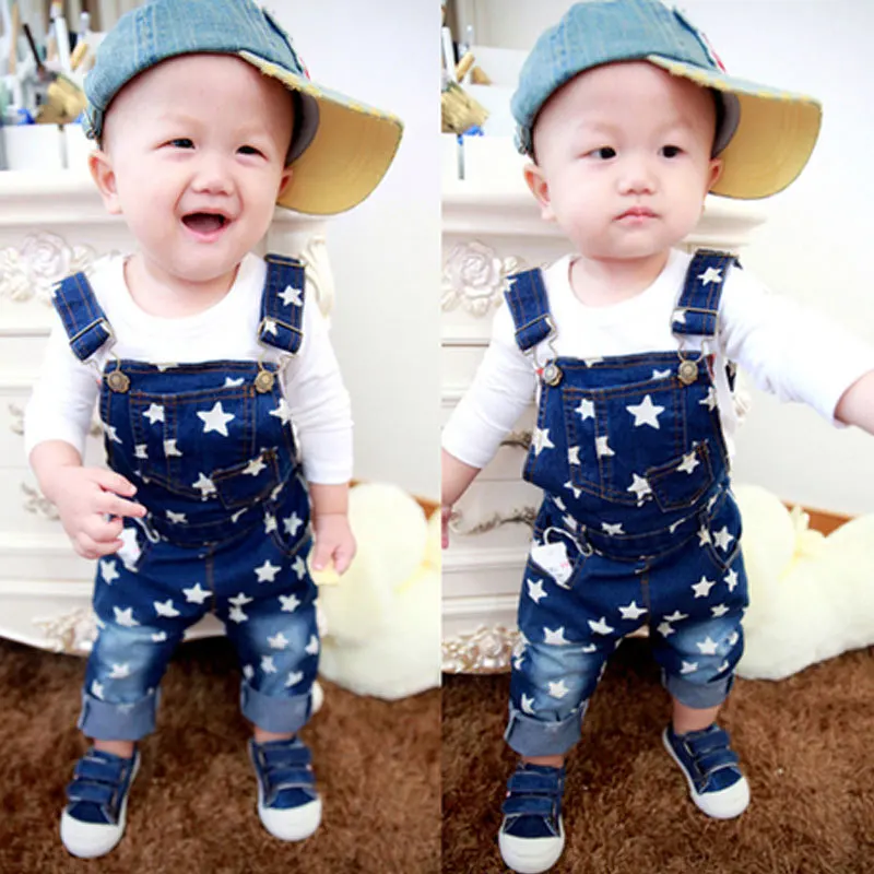 Осенний детский комбинезон детские ковбойские брюки на лямках со звездами для