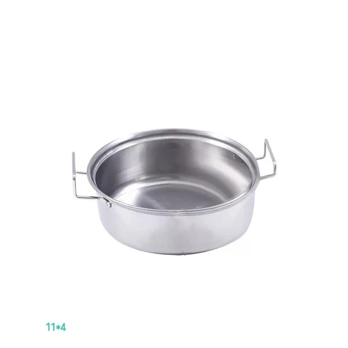 soup pot 1 шт. детская забавная кухонная игрушка из нержавеющей стали кастрюли кухонная посуда Серебряная Миниатюрная игрушка ролевые игры подарок для ребенка - Цвет: soup pot