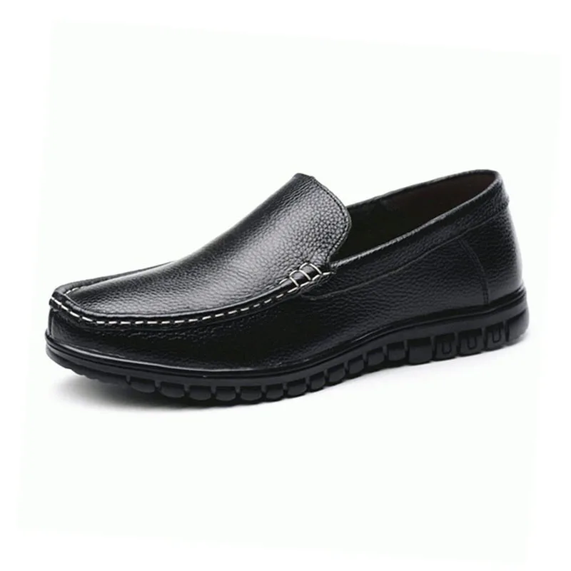 RAZAMAZA Men Genuine Leather Casual Shoes Slip On Flats Concise Handmade Office Club Lazy Man Footwear Size 38-44 | Обувь