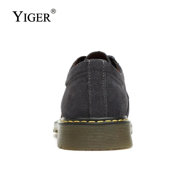 YIGER New Man Big Size Shoes Cow Suede Casual shoes Men Lace-up Oxfords Traveling Breathable 0118 | Обувь
