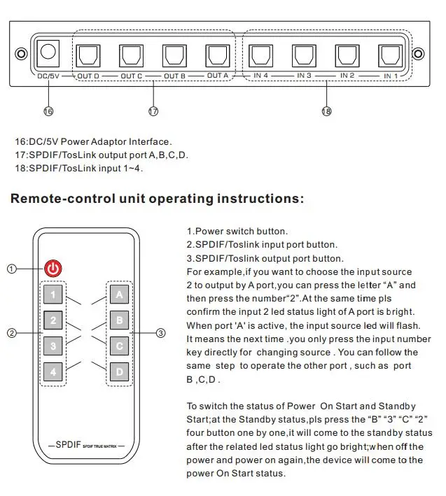 Матричный коммутатор Toslink 4x4 SPDIF/TOSLINK Цифровой оптический аудио 4x4True Matrix Switcher селектор дистанционного управления