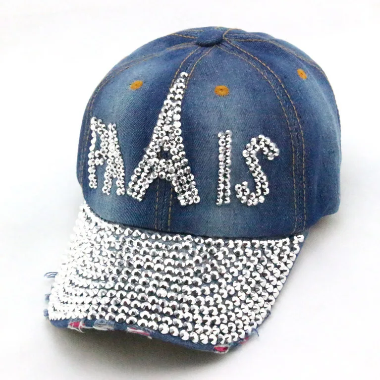 Новый продукт хлопковая кепка с козырьком шляпы для женщин Стразы Алмаз не