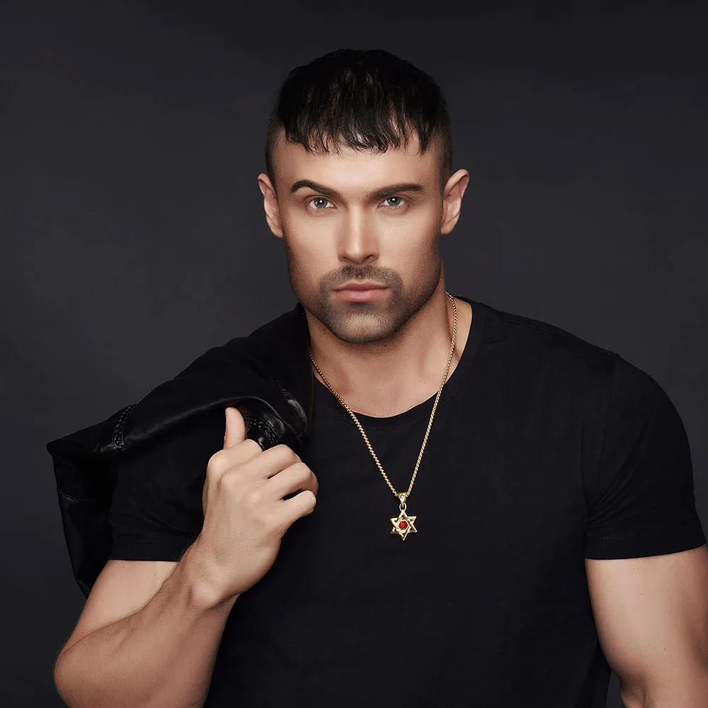 Колье Magen Звезда Давида кулон для мужчин нержавеющая сталь Израиль ювелирные