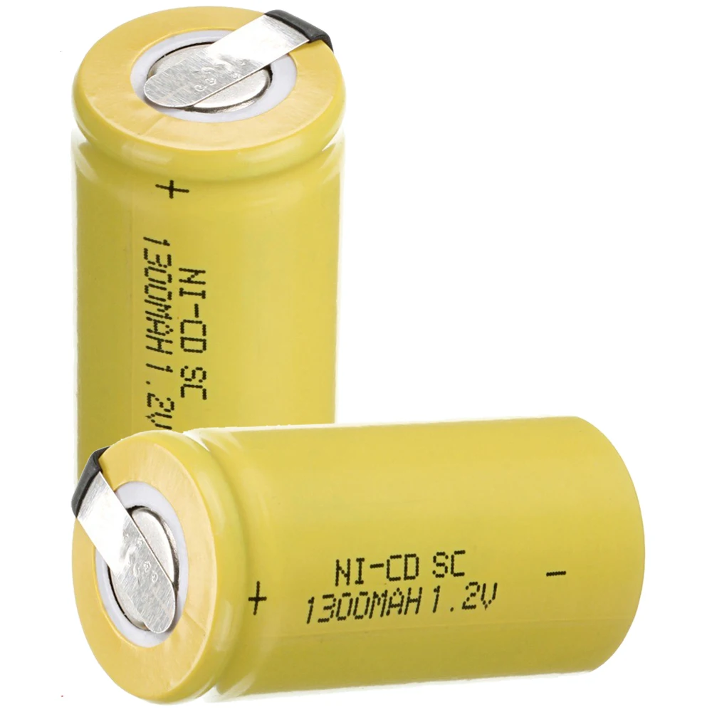 Самая низкая цена 2 шт аккумулятор SC 1 v батареи перезаряжаемые 1300 mAh nicd Батарея для