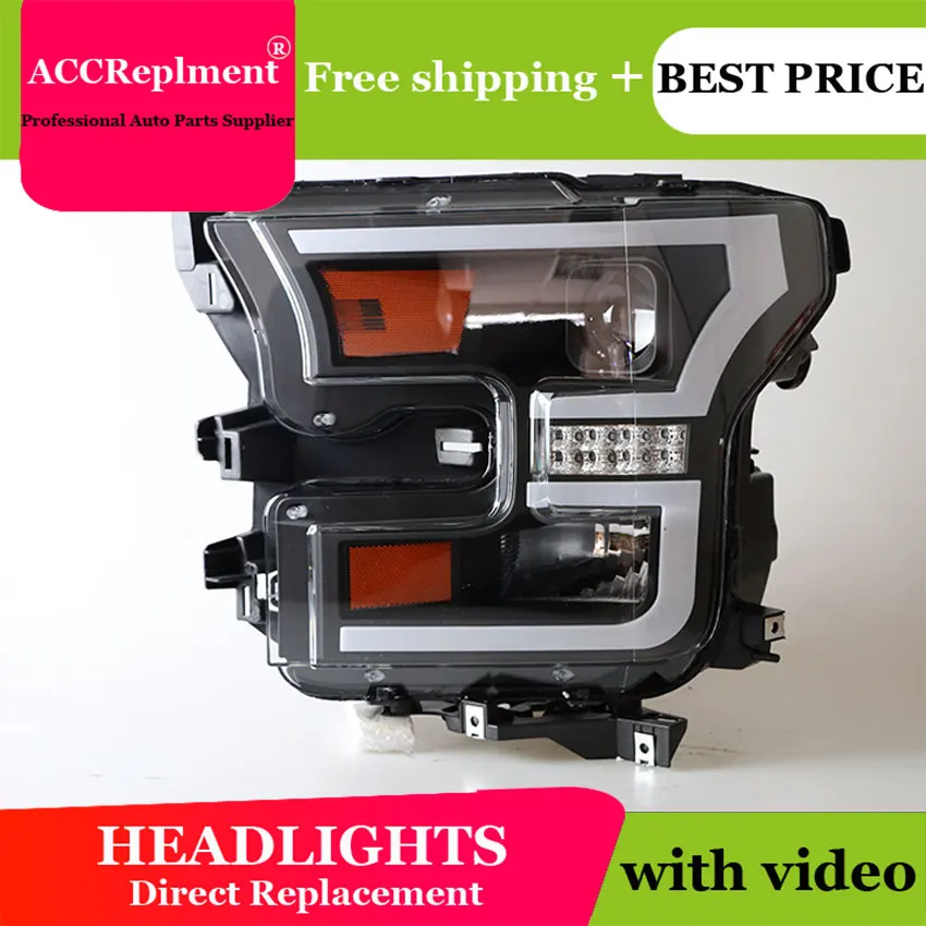 Авто освещение стиль светодиодные фары для Ford F150 2015 2017 сигнал LED H7 hid Биксеноновые