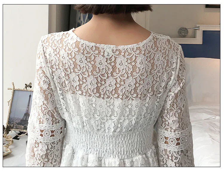 Женское кружевное платье длинное для беременных весна-осень 2019 | Мать и ребенок