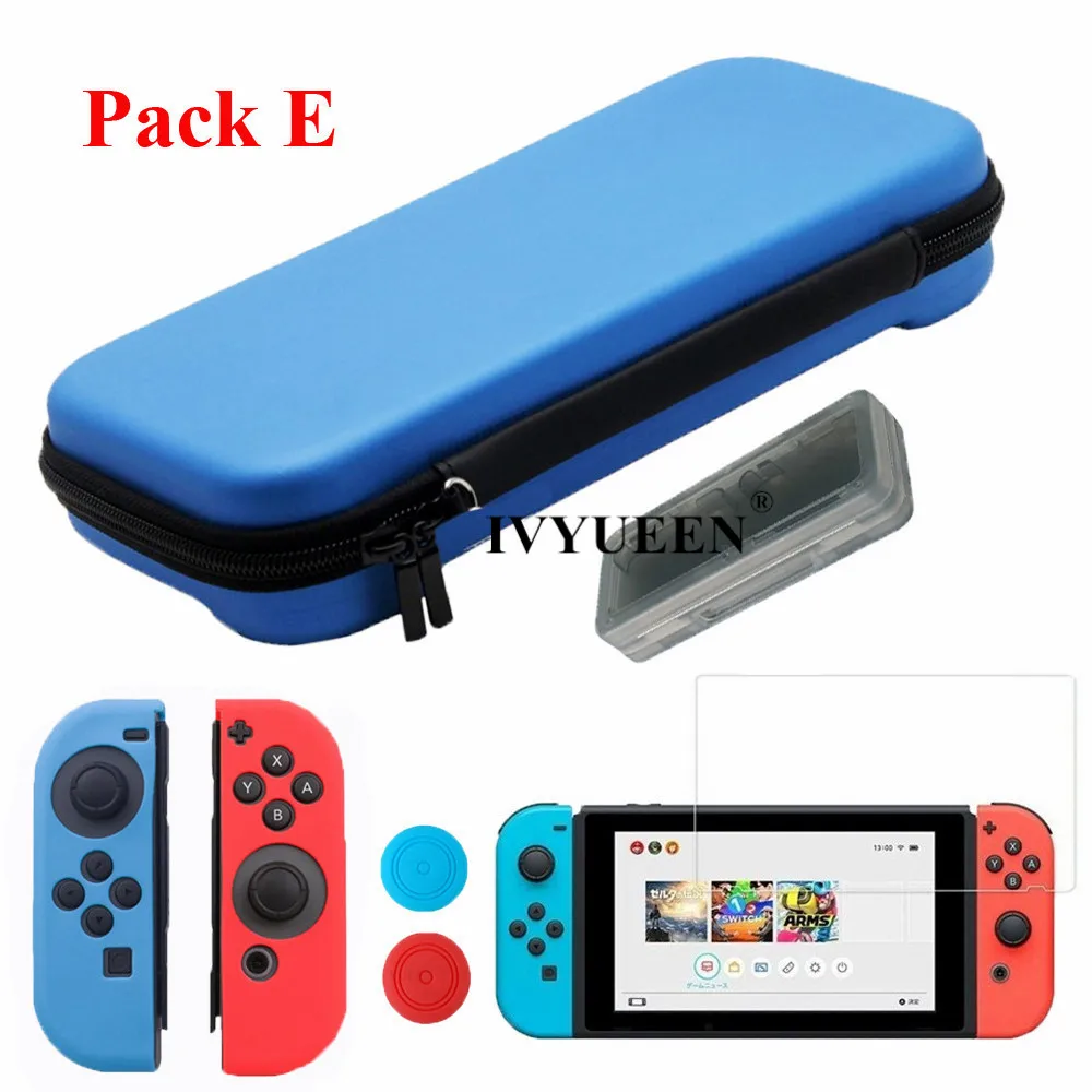Pack E IVYUEEN для Nod Switch NS консоль EVA защитный жесткий Портативный Дорожная сумка для переноски Чехол аксессуары - Цвет: Pack E