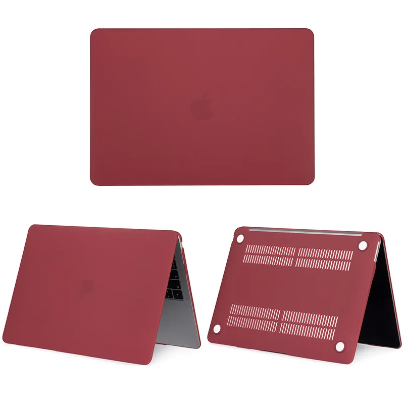 Matte Wine Red Чехол для ноутбука Sanmubaba для Macbook Air Pro retina 11 12 13 15 дюймов с сенсорной панелью для mac book 13,3 15,4 Кристальный/матовый жесткий чехол - Цвет: Matte Wine Red