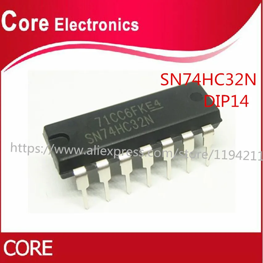 100 шт. SN74HC32N DIP14 SN74HC32 DIP 74HC32N 74HC32 Новый|Интегральные схемы| |