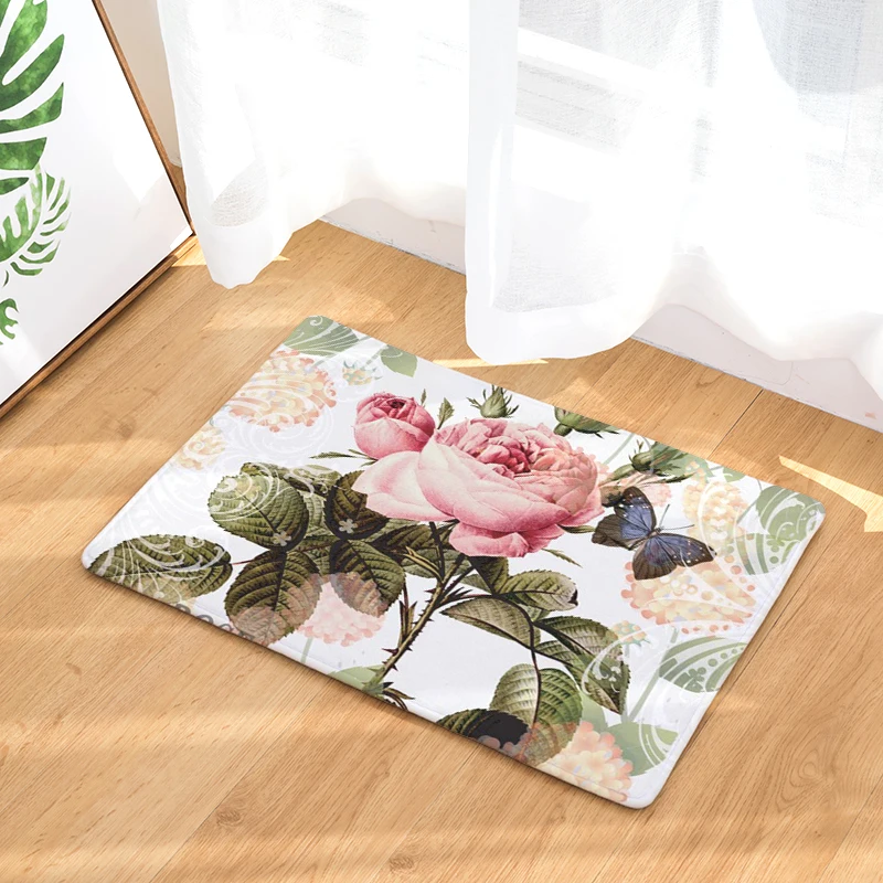 Современный стиль, коврики, цветы, коврики с принтом, противоскользящие, напольный коврик, для кухни, гостиной, улицы, коврики, животные, передняя дверь, коврик