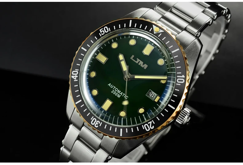 Мужские винтажные часы для дайвинга San Martin Sixty-Five, автоматические часы из нержавеющей стали 200, водонепроницаемые бронзовые кольцевые часы в ретро-стиле