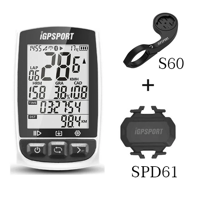 White SPD61 group I gps порт IGS50E ANT+ велосипедный компьютер Спидометр Секундомер IPX7 водонепроницаемый ANT Bluetooth 4,0 gps Аксессуары для велокомпьютера - Цвет: White SPD61 group