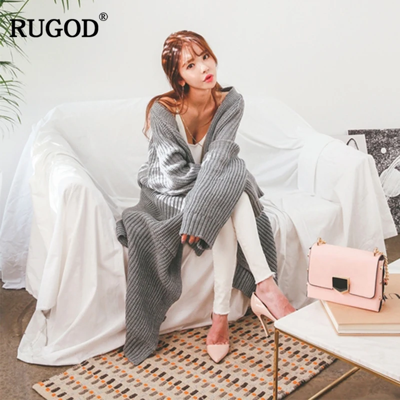 Новинка 2019 зимняя модная женская модель RUGOD с карманами необычный длинный
