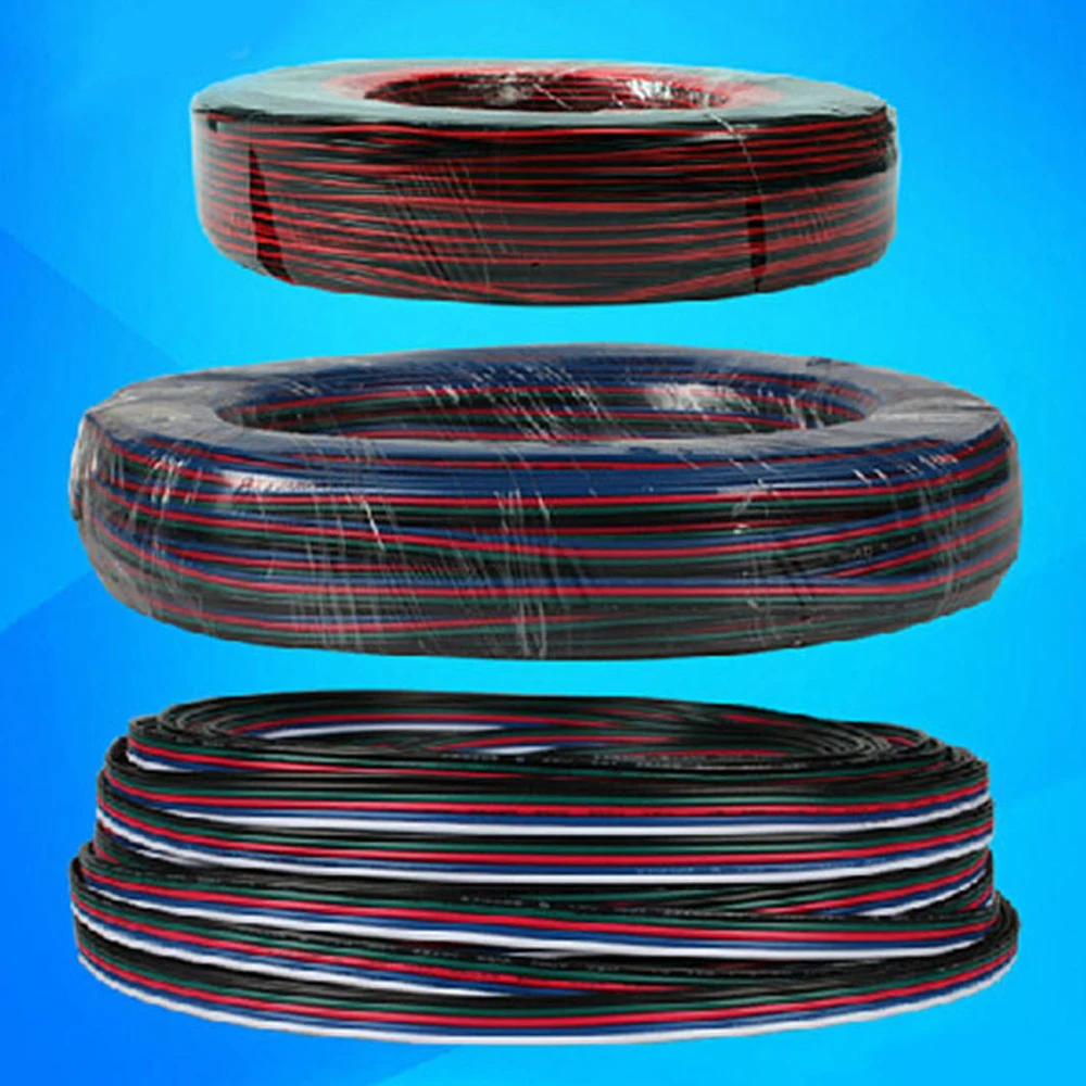 5 м 10 20 30 50 2pin 3pin 4Pin удлинитель RGB RGBW светодиодный провод соединитель для WS2812 WS2811 5050