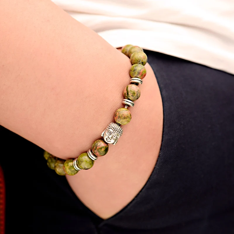 DOUVEI Natural Stone Beads Bracelets Men Buddhist Ethnic Rosary Meditation Male Buddha Bracelet Women Prayer Jewelry Yoga AB071 | Украшения