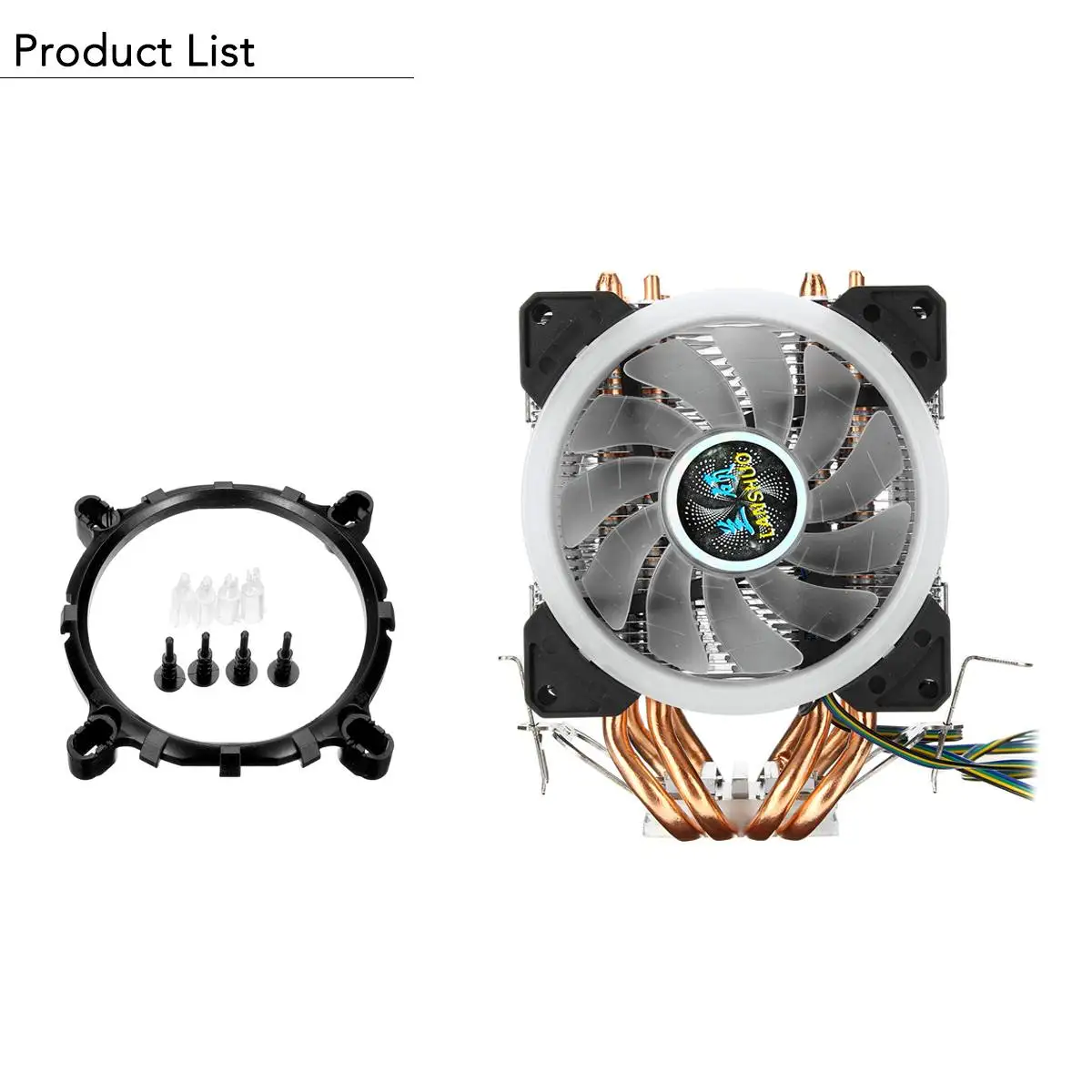 6 с тепловым стержнем heat pipe Процессор кулер двойная башня с цветовой моделью RGB 4pin Процессор Вентилятор охлаждения радиатора для Intel 775/1150/1151/1155/1156/1366 для AMD разъем