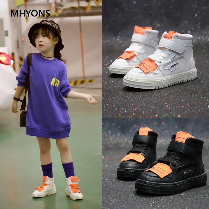 MHYONS/2018 осень дети сапоги Новинка зимы модные ботинки для девочек Кожаные martin из