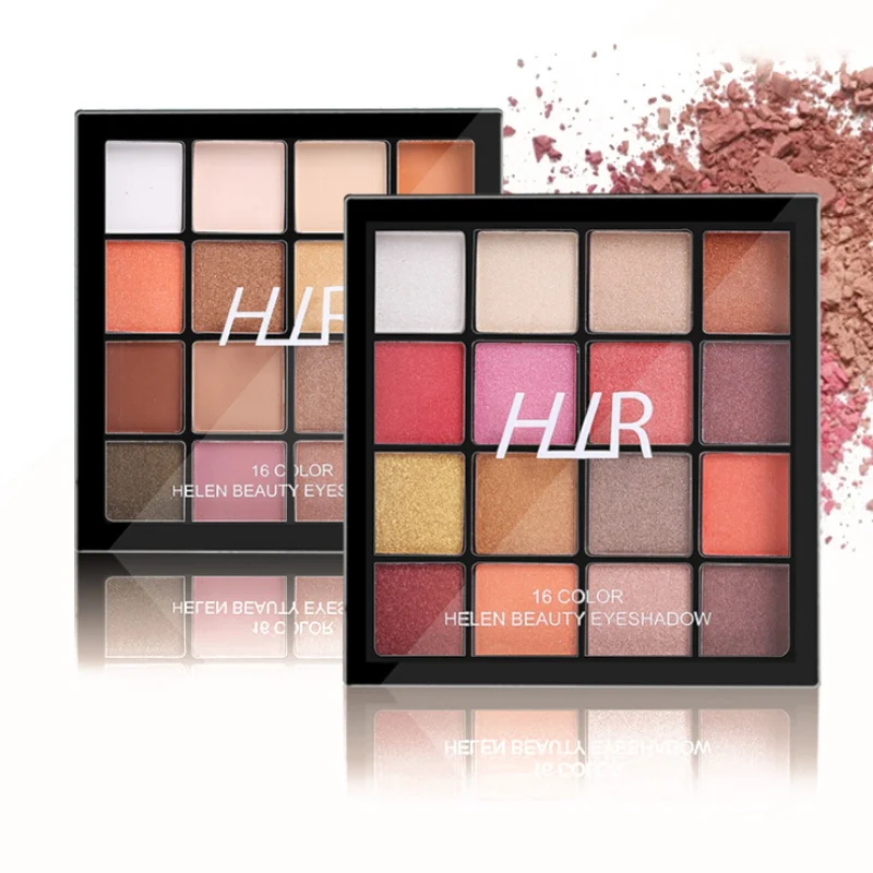 Палитра теней для век 16 цветов блестящие тени Палетка пудры матовые