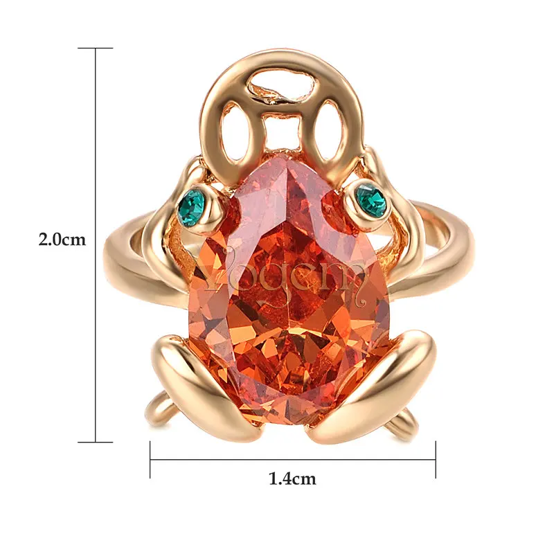 VOGEM кольцо с лягушкой 18ct золото сверкающий Австрия Кристалл Милый животные