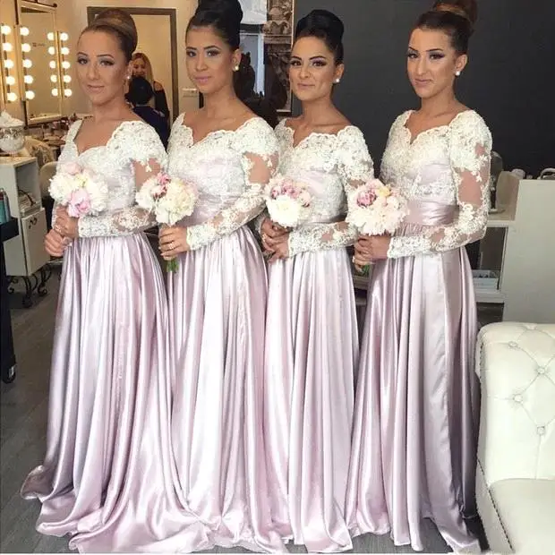 Robe demoiselle d'honneur трапециевидные розовые кружевные платья подружек невесты с