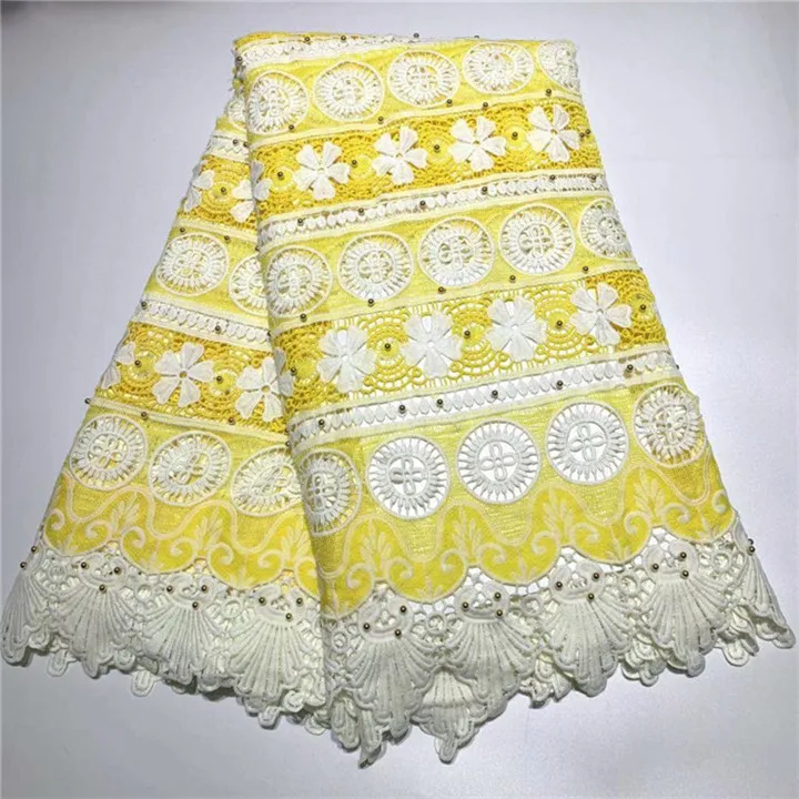 2018 latest african guipure lace yellow water soluble chemical fabric high quality cord FFFT48 | Дом и сад