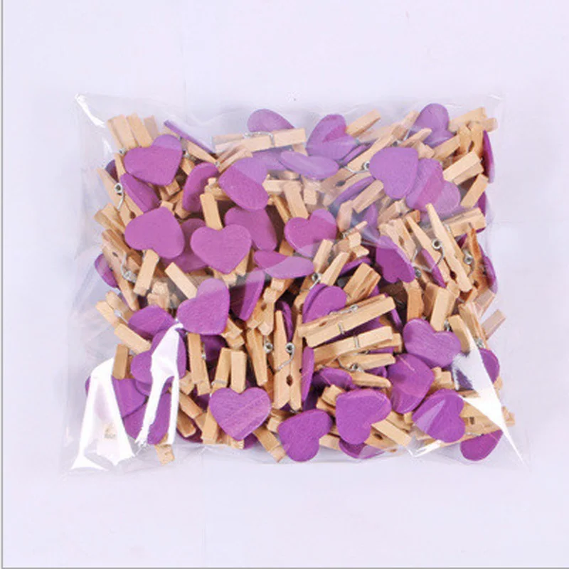 12purple Сердце 30x4 мм DIY много цветов большие деревянные подножки для одежды прищепки зажимы офисные декоративные аксессуары для вечеринок фото подвешенные подножки - Цвет: 12purple