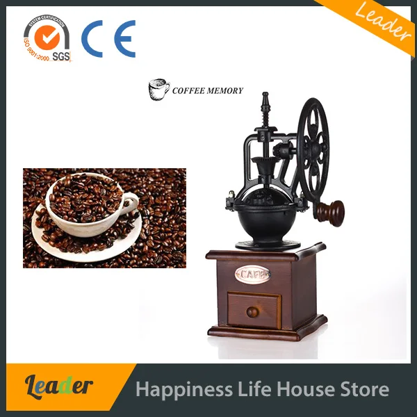 Деревянный Ручной Кофемолке Винтажном Стиле Кофемолки |