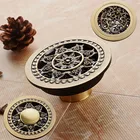 Латунь Круглый Слив для пола кухня ванная комната Стиральная машина балкон двойного назначения трап 4 дюйма 10 см античный хром