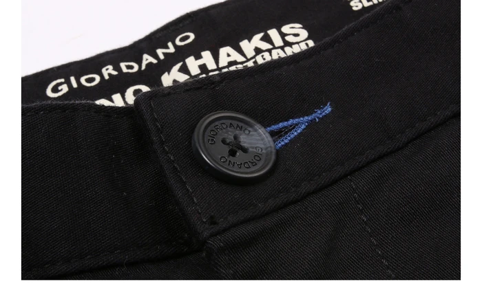 Giordano Минималистские узкие стрейчевые брюки хаки из натурального хлопка,имеется несколько цветовых решений и размеров на выбор