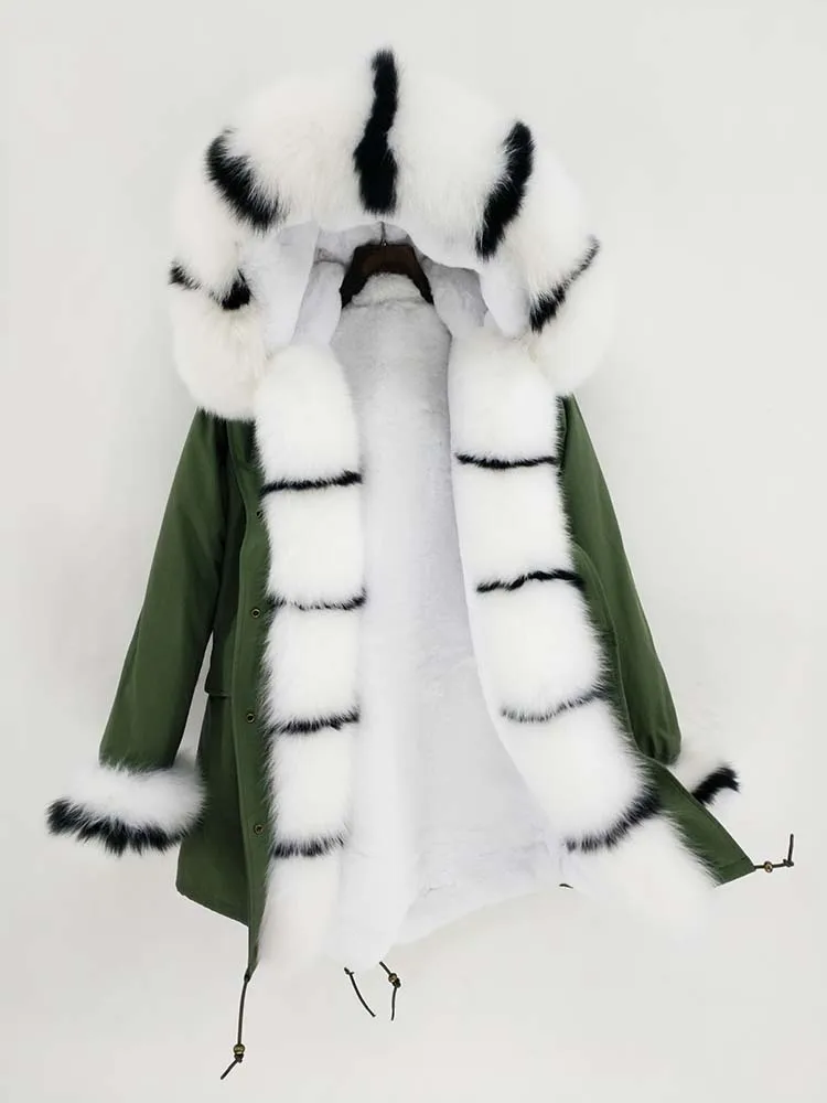 OFTBUY, парка из натурального Лисьего меха, Длинные парки, зимняя куртка для женщин, натуральный Лисий мех, пальто с капюшоном, Толстая теплая уличная одежда, роскошный бренд, бренд