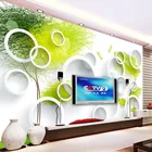 Пользовательские 3D настенные фрески, настенная бумага, современные абстрактные круги, дерево, фон для телевизора, настенная живопись, гостиная, спальня, настенная бумага