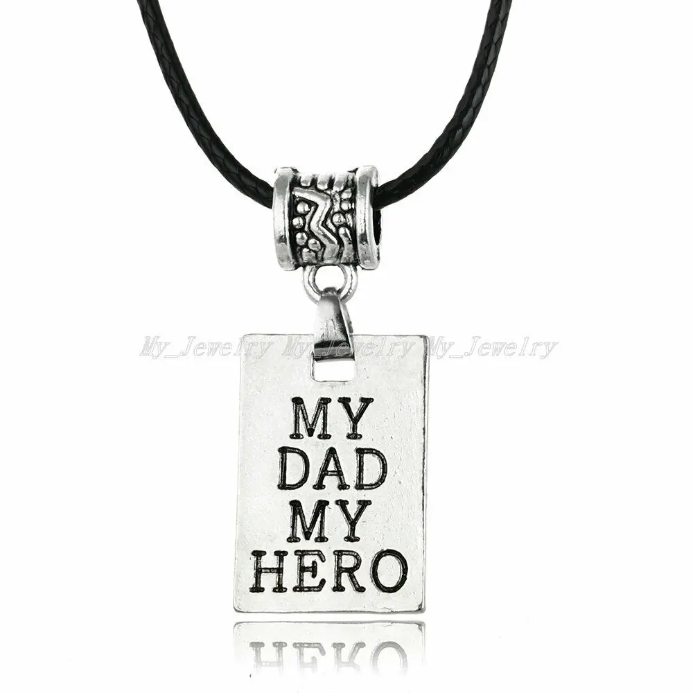 Простая Подвеска квадратной формы из 3 предметов ожерелье с надписью My Dad Hero