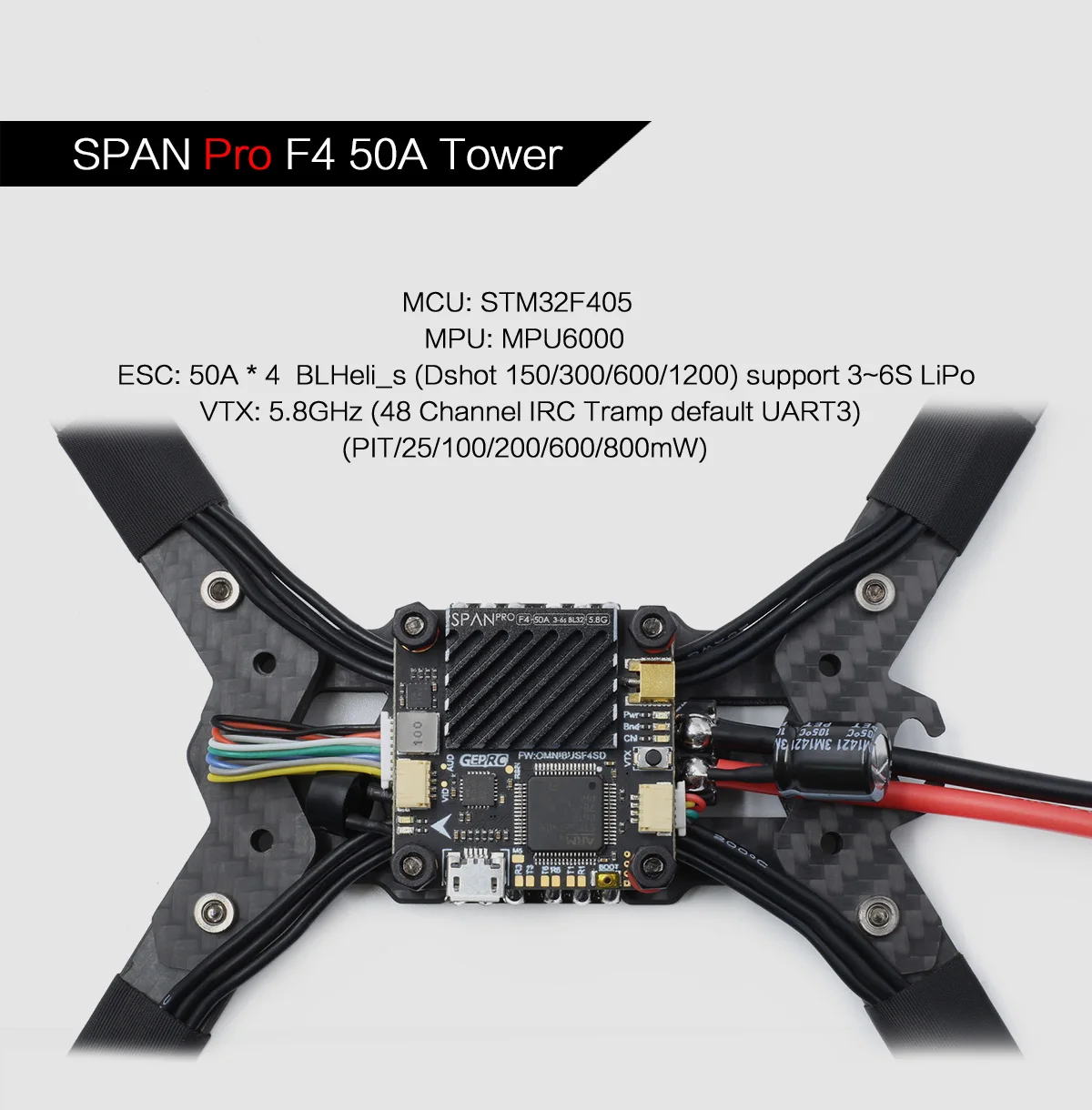 GEPRC Mark3 H5 225 мм FPV гоночный Дрон с контроллером полета SPAN F4 40A/50A ESC 48CH 5,8G VTX+ Caddx Ratel 2,1 мм FPV камера