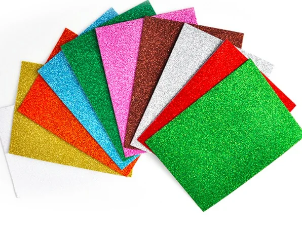 

10Sheets Glitter Foam Paper Sparkles Paper for Children's Craft Activities DIY Cutters Flash Gold Handcraft Foam Paper Sheets