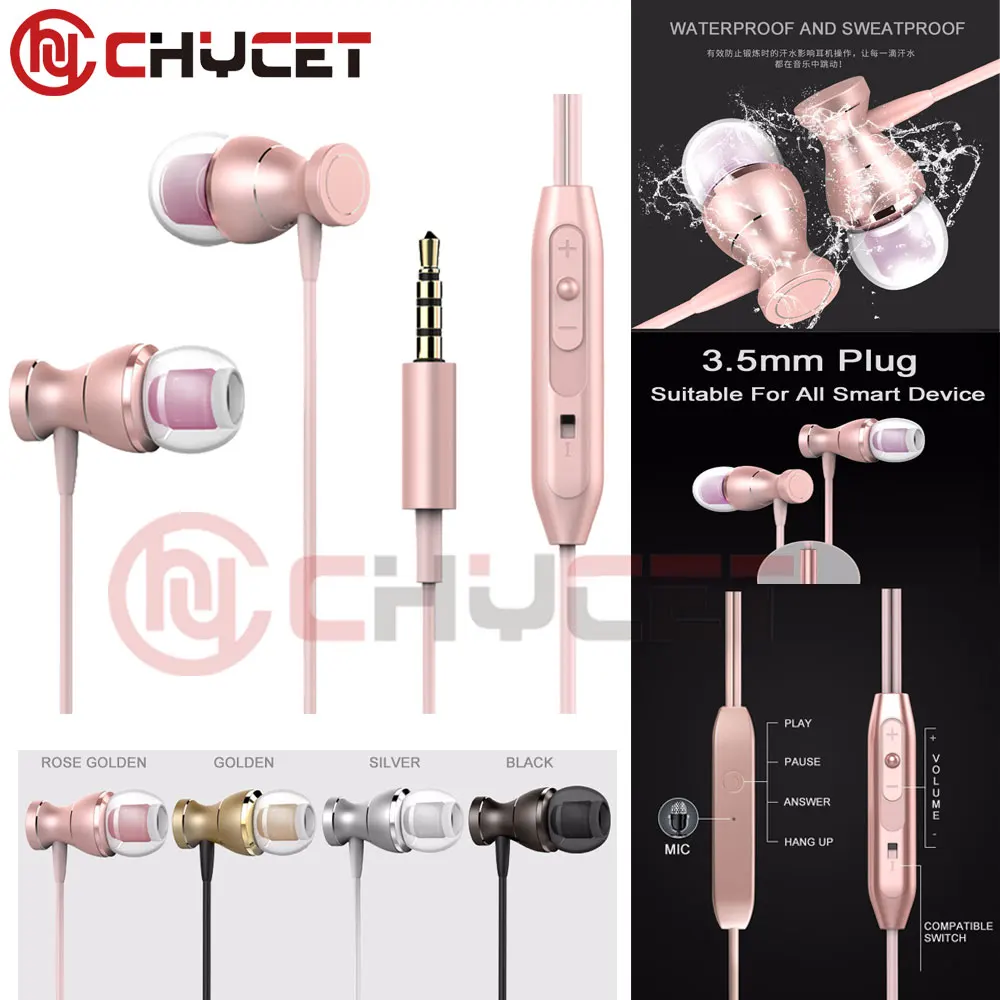 Chycet 3 5 мм Металлические Магнитные наушники-вкладыши для iPhone 4 4S 6 7 Plus samsung LG Xiaomi Mp3 MP4