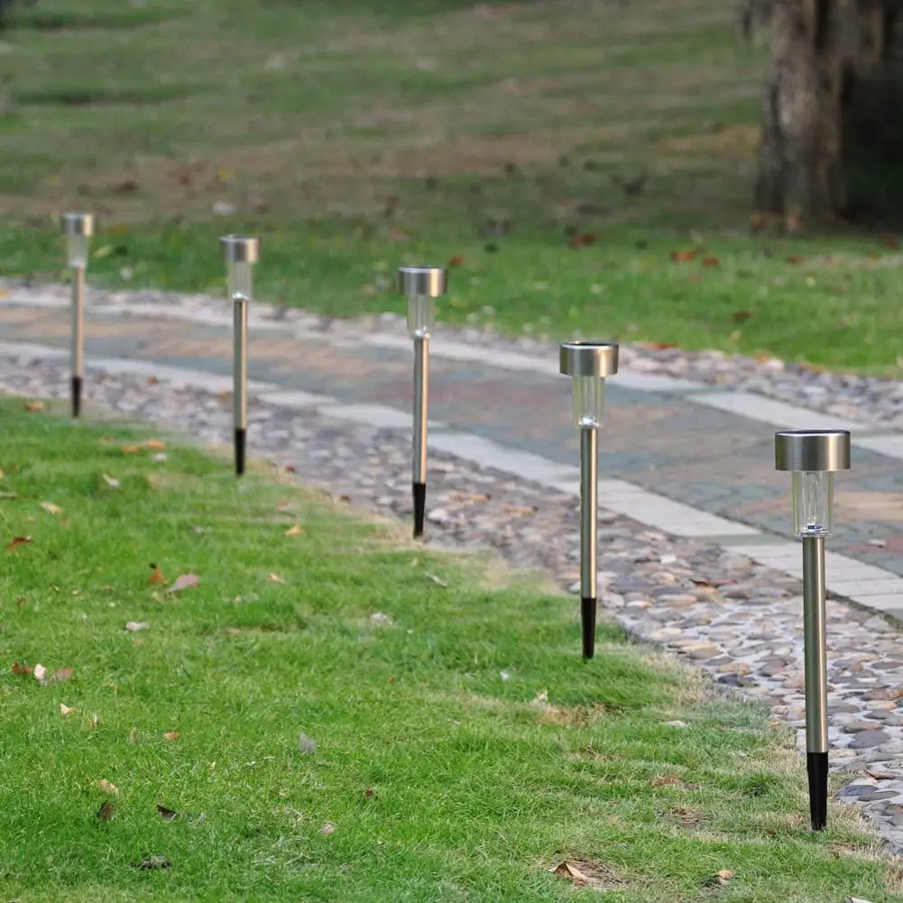 Сад Открытый Нержавеющая сталь светодиодный солнечный Мощность пейзаж путь