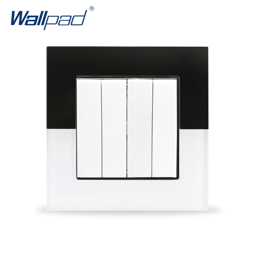 4 кнопочный переключатель Wallpad 110 в 250 ЕС Великобритания роскошная стеклянная