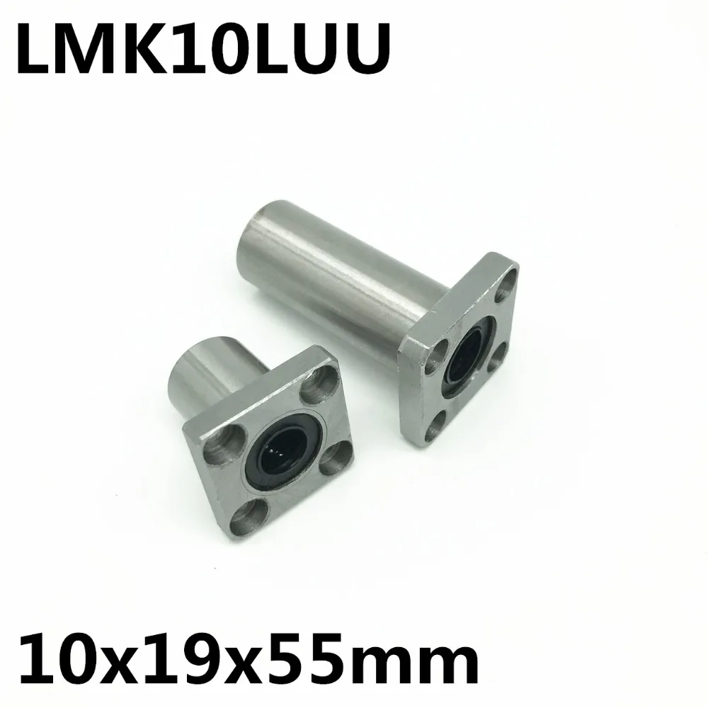 

2pcs LMK10LUU for 10mm shaft linear bearing square flange ball bearing bush 10x19x55 mm LMK10L Free Shipping